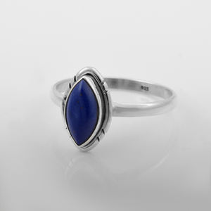 Femmes bleu Lapis 925 bague en argent Sterling faite à la main bijoux solides pour la fête grand cadeau éternité Vermeil anneaux - Product Image 4