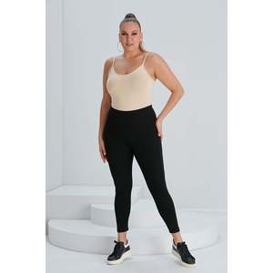Leggings de Punto Negro para Mujer Talla Grande RMG, Cómodos Leggings de Mezcla de Rayón, Poliéster y Elastano para Uso Diario y Deportes - Product Image 5