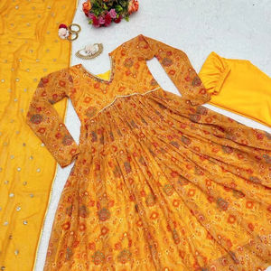 ชุดเดรสผ้าจอร์เจียสำหรับผู้หญิงเสื้อทำงานหนังเทียมพิมพ์ดิจิตอลและแขนเสื้อเต็มแขนเสื้อและลูกไม้แฟนซีชุดปาร์ตี้ - Product Image 1