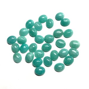Vivaaz Gems 10x12mm Cabochon d'amazonite naturelle de qualité AAA Certifié IGI Forme ovale calibrée Pierre en vrac Pierre précieuse semi-précieuse - Product Image 6