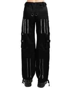 Pantalón gótico de estilo gótico para mujer, pantalón de cintura media de algodón negro transpirable con puño oscuro, bordado sólido, todas las tallas para hombres y mujeres - Product Image 1