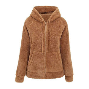 High Quality Mens <b>Sherpa</b> Fleece Zipper Hoodie Cotton Winter Hooded Jacket Custom Logo OEM Service - Product Image 4