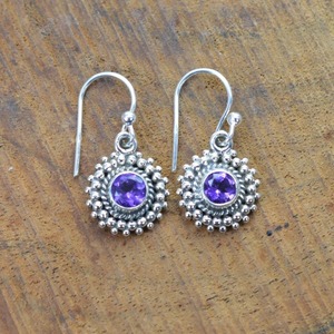 925 boucles d'oreilles classiques en argent massif bijoux pour femmes 925 argent Sterling améthyste pierres précieuses Style Boho boucles d'oreilles faites à la main cadeau - Product Image 4