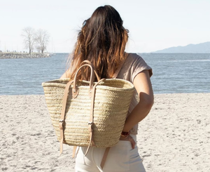 Premium Quality <b>Straw</b> Bag Double Handle French Market Basket - Product Image 1