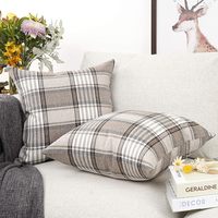 Taies d'oreiller et housses de coussin en jacquard tissé teint en fil 100 % coton, écologiques, jetables, toutes saisons, bicolores, à texture mixte, unies