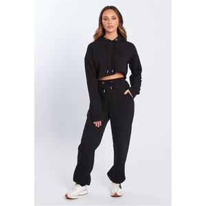 Sudadera con capucha recortada personalizada de calidad superior para mujer, informal, ajuste perfecto para cualquier ocasión, suministro ODM, método de tejido no tejido para invierno - Product Image 3