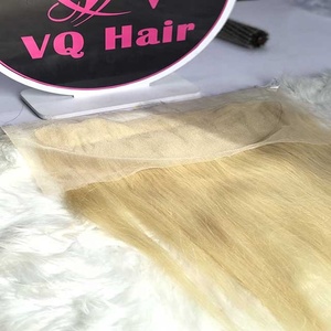 Extensión de cabello humano liso vietnamita virgen 100% para mujeres negras Frontal de Color rubio con peluca larga - Product Image 5