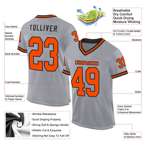 Camiseta de fútbol transpirable con paneles de malla Pantalones cortos de color gris Camiseta de fútbol americano unisex con mangas para jóvenes y adultos - Product Image 4