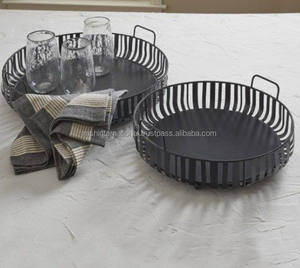 ถาดโลหะชุบสังกะสีทรงกลมถาดสีทองขนาดเล็กสำหรับตกแต่งบ้านทันสมัย - Product Image 5