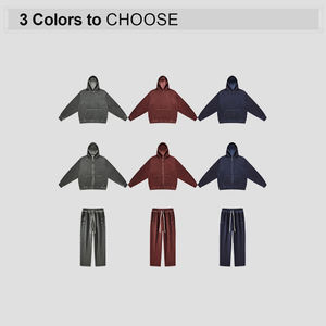 Best Sale Plain Solid Color 100% Cotton Men's Acid Wash Oversized Hoodies Plus Size Heavy Weight Hooded Spring Pullover High - Product Image 2