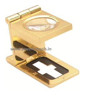 Achetez une loupe diamant 10X, loupe à main double pliage en laiton, lentille de loupe à prix abordable - Product Image 2
