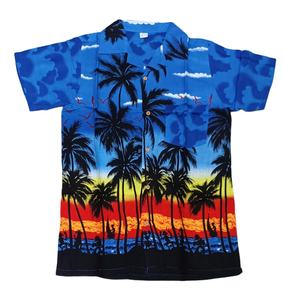 Chemises hawaïennes imprimées palmier pour hommes, Top fournisseur indien, vente d'articles de plage à manches courtes, chemises hawaïennes à bon prix - Product Image 1