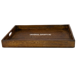 Walnut Finished Eco-Friendly Handmade Decorative Wooden <b>Chocolate</b> Tray Platter Classic Stylish Rectangle Shape Multi-Functional - Product Image 6