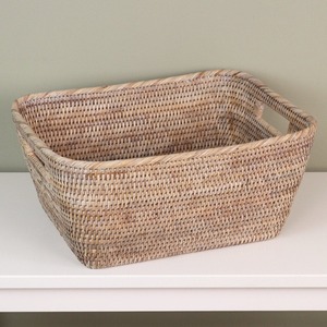 Artex Green Earth Set 2 Purbeck Rattan Wicker Handmade Eco-Friendly Modern <b>Rectangle</b> <b>Storage</b> <b>Baskets</b> Natural Rattan - Product Image 3