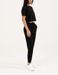 Vente directe d'usine, t-shirts de sport à manches courtes, respirants, à séchage rapide, de couleur basique pour femmes, col rond, été - Product Image 2