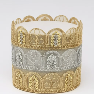 KIARAA K1442 Bordure en dentelle de tissu brodé floral romantique et fantaisie Style traditionnel de luxe pour des décorations simples - Product Image 3