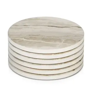 Modern & Stylish Design <b>Marble</b> Stone <b>Coaster</b> Best Quality Personalize White <b>Marble</b> <b>Coaster</b> Round Shape <b>Marble</b> <b>Coasters</b> for Drink - Product Image 5