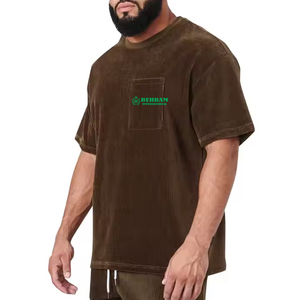 T-shirt unisexe en maille colorée pour l'été, coupe ample, poids lourd 200g, respirant, écologique, pour hommes - Product Image 2