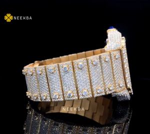 Montre Moissanite la plus vendue du fournisseur indien, montre Moissanite en gros OEM/ODM, montre en diamant glacé à prix raisonnable - Product Image 5