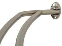 Tringle à rideau de douche à double rail, courbée et résistante, nickel brossé