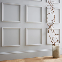 Kit de moulures murales minimalistes pré-coupées et étanches, 6 pièces, panneaux de lambris prêts à assembler pour salle de bain, salon et maison