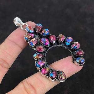 Kingman จี้พลอยเทอร์ควอยซ์หลากสีสีชมพูดอกรักเร่และหอยนางรมหนามสำหรับงานแต่งงานและของขวัญ - Product Image 5