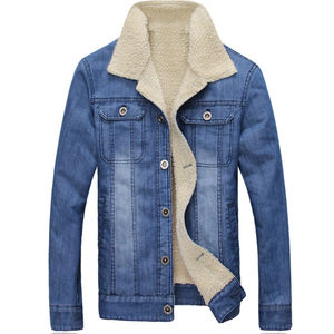 Nouvelle mode unisexe couleur bloc col rabattu bouton vers le bas Style lavé régulier manches longues OEM décontracté Denim homme vestes - Product Image 6
