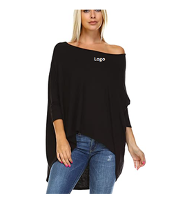 Haut tunique pour femme décontracté 34 manches chauve-souris épaules dénudées Baggy surdimensionné coupe ample fluide t-shirt chemisier du Bangladesh - Product Image 6