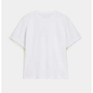 เสื้อยืดผู้ชายโอเวอร์ไซส์สีพื้นผ้าฝ้ายแขนสั้นลำลองแฟชั่นสีพื้น - Product Image 1