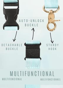 Longe de rupture de cou pour femmes Vaslcare Badges d'identification de sécurité à dégagement rapide Porte-clés à pince détachable numérique avec crochet - Product Image 2