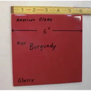 American olean Co. Glossy 6 "x 6" กระเบื้องเซรามิกเบอร์กันดี1ชิ้นในสต็อกใหม่ - Product Image 1