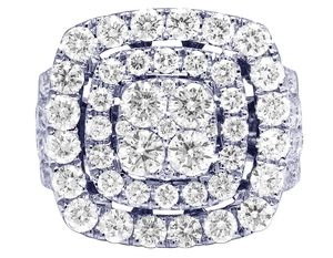 S925 Sterling Silver With Round Cut Moissanite Diamond Studded Luxury <b>Iced</b> out Fancy Wedding Wear <b>Ring</b> Gift For Women - Product Image 4