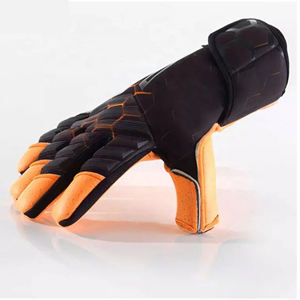 Guantes de Portero de Cuero Amarillo Neón y Negro, Palma de Látex Transpirable, Correa de Muñeca Ajustable para Entrenamiento de Fútbol Profesional - Product Image 6