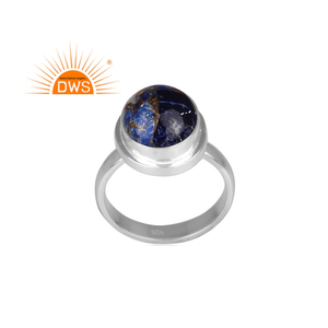 Meilleure vente Bague en argent sterling fin Mojave cuivre Lapis Lazuli pierre précieuse Fabricant de bijoux personnalisé - Product Image 1