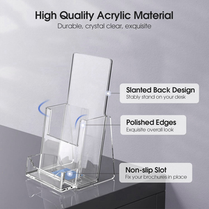 OEM ODM Custom Acrylic Modern Style Multi-Tier Desktop Display Rack Eco-Friendly Magazine Brochure Holder - Product Image 2