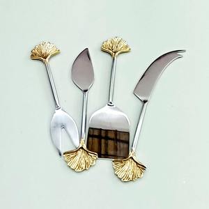 new product stainless steel Silver cheese Spreader set With <b>twisted</b> Ball End handle Silverware cheese slicer set - Product Image 6