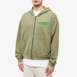 Nouveau design 2026 – Sweats à capuche unisexes zippés en polaire/tissu éponge respirant et à séchage rapide, teints en pièce pour l'hiver - Product Image 2
