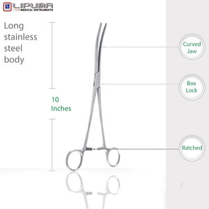 Bonitos fórceps Kelly de venta, el mejor diseño, instrumentos quirúrgicos artesanales duraderos curvos de 10 pulgadas, precio al por mayor, profesionales médicos - Product Image 4