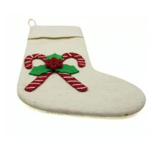 Chaussette de Noël en feutre de laine douce - Chaussette de Noël en feutre de couleur personnalisée - Chaussette de Noël en feutre de qualité supérieure - Product Image 3