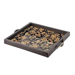 Meilleure vente Plateau de service en bois imprimé émaillé Livraison rapide Plateau de service Outils de cuisine uniques Plateaux décoratifs de table - Product Image 2