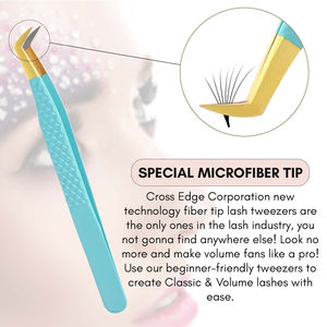 Pinzas Profesionales Premium de Acero Inoxidable para Pestañas, Antimagnéticas, Punta Suave, 10 mm de Longitud, Extensiones Clásicas de Volumen, Personalizadas - Product Image 5