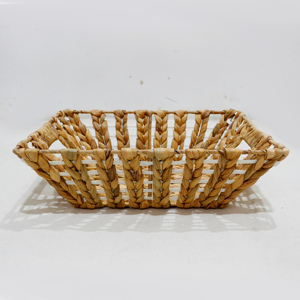 Plateau en jacinthe d'eau naturelle fait à la main pour le rangement de la salle de bain et la décoration domestique Plateau fonctionnel pour fruits et boissons - Product Image 4