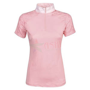 Wholesale Custom Lace Short Sleeve <b>Riding</b> <b>Top</b> Women Equestrian <b>Top</b> <b>Horse</b> <b>Riding</b> Show Shirt - Product Image 4