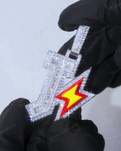 Alta calidad 925 Plata y 14K chapado en oro VVS Moissanite diamante esmalte colgantes personalizados para hombres para fiestas - Product Image 1