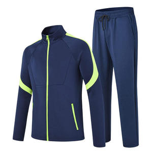 Survêtement pour homme à col montant, vêtements de sport pour homme, taille haute, pantalon de survêtement à taille élastique pleine longueur - Product Image 1