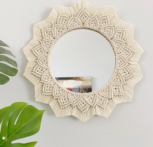 Flower Theme Rope <b>Mirror</b> - Home Decor Large <b>Wall</b> <b>Mirror</b> - Product Image 1