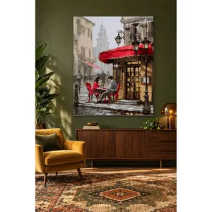 คู่รักฟิดาที่ร้านกาแฟริเวอร์ไซด์สตรีท ภาพพิมพ์บนผ้าใบ - Product Image 3