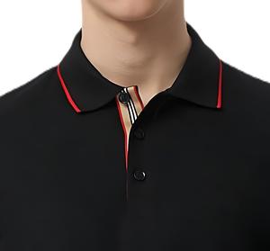 เสื้อโปโลผู้ชายแบบคลาสสิกแบบพรีเมี่ยม, ผ้าฝ้ายนิ่มระบายอากาศได้ดีปกคอสไตล์ธุรกิจลำลองสีพื้น - Product Image 3