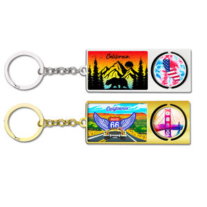 Logo personnalisé époxy métal coeur porte-clés porte-clés californie vacances <span class=keywords><strong>paradis</strong></span> plage souvenir surf porte-clés - Product Image 6
