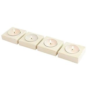 TQC <b>White</b> Finished Handmade Eco-Friendly Wooden Candle Holder for Home Restaurants Cafes-Hot Selling Christmas Tabletop Decor - Product Image 2